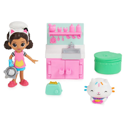 Gabbys Dollhouse, Lunch and Munch Kitchen Set with 2 Toy Figures, Accessories and Furniture Piece, Kids Toys for Ages 3 and up