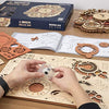 ROKR 3D Wooden Puzzles for Adults-Wooden Clock Puzzle Kit-Wood Model Kits to Build for Adults-Zodiac Wall Clock