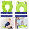 Portable Folding Large Non Slip Silionce Pads Potty Training Seat for Kids Boys & Girls, Foldable Toddlers Toilet Seat, Recyclable Potty Seat Cover for Travel (Green)