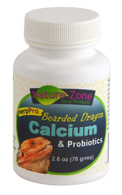 Nature Zone Herp Pro Supplements for Bearded Dragons Powder Formula: Calcium/Probiotics