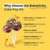 Baketivity DIY Cake Pop Baking Kit for Kids - Premeasured Ingredients, Decorating Supplies