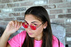 Retro Round Circle Colored Vintage Tint Sunglasses Metal Frame OWL (43mm_Black_Red, PC Lens)