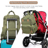 iniuniu Diaper Bag Backpack, 4 in 1 kit Large Unisex Baby Bags for Boys Girls, Waterproof Travel Back Pack with Diaper Pouch, Washable Changing Pad, Pacifier Case and Stroller Straps, Army Green