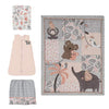 Lambs & Ivy Calypso 4-Piece Crib Bedding Set - Pink, Gray, Gold, Animals, Jungle