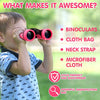 Kid Binoculars Shock Proof Toy Binoculars Set - Bird Watching - Educational Learning - Presents for Kids - Children Gifts - Boys and Girls - Outdoor Play - Hunting - Hiking - Camping Gear?Pink?