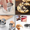 RIHAI Stainless Steel Round Cookie Cutter Set, 12 Circular Biscuit Cutters Round Donut Ring Molds for Baking 1.2 Inch Height