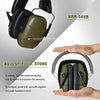 ucho 34dB Slim Noise Shooting Ear Protection for unisex-adult - Special Designed Ear Muffs Lighter Weight & Maximum Hearing Protection, Amygreen