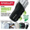 Mueller Sports Medicine Green Fitted Wrist Brace for Men and Women, Support and Compression for Carpal Tunnel Syndrome, Tendinitis, and Arthritis, Left Hand, Black, Small/Medium