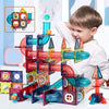 Magnetic Tiles Building Blocks with 4 Cars Magnet Train Set for Kids Construction STEM Toy Preschool Educational Creativity Learning Toys for Girls Boys Toddlers 3 4 5 6 7 8 Years Old 