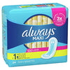 Always Maxi Feminine Pads for Women, Regular Absorbency, 24 Count, No Wings, Unscented (24 Count)
