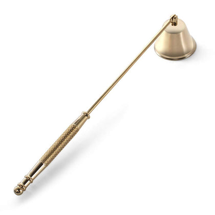 LDAOS Candle Snuffer, Candle Snuffers Wick Snuffer Candle Accessory, Extinguish Candle Flame Safely with Long Handle Putting Out Fire (Gold Candle Snuffer)