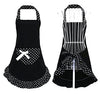 Hyzrz Cute Girls Bowknot Funny Aprons Lady's Kitchen Restaurant Women's Cake Apron with Pocket (Black)