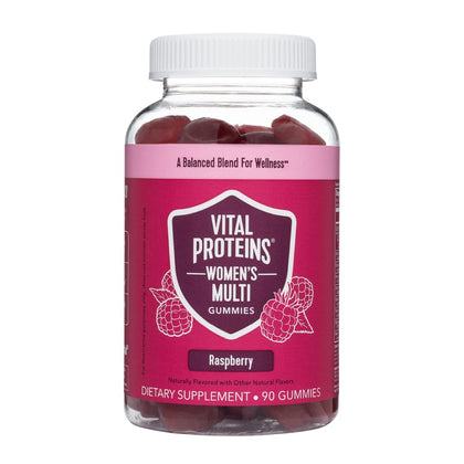 Vital Proteins Women's Multivitamin Gummies, B Vitamins, Antioxidants, and Essential Minerals, to Boost Energy, Support Metabolism, Immune Health, 45-Day Supply - 90ct, Raspberry Flavor