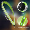 OLIKER LED Reflective Running Gear High Visibility LED Flashing Sash Outdoor Running Cycling Hiking Jogging Rechargeable Illuminating Gear for Men and Women Night Safety Walking Gear (Green)