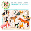 Wooden Puzzles for Toddlers 2-4 - 3xSET Puzzles for Kids Ages 3-5 by QUOKKA - Montessori Animal Toy Puzzles for Kids 4-6 Year Old - Wood Toy Learning Realistic Animals for Boy and Girl