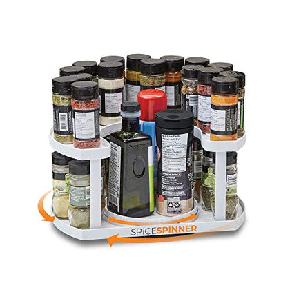 Allstar Innovations Spice Spinner Two-Tiered Spice Organizer & Holder That Saves Space, Keeps Everything Neat, Organized & Within Reach With Dual Spin Turntables
