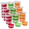 DuraHome Plastic Portion Cups with Lids 2 oz. Pack of 150 Leakproof Jello Shot Cup Mini Containers for Salad Dressing Sauce Condiment Snack Souffle and Salsa, Disposable