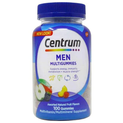 Centrum MultiGummies Gummy Multivitamin for Men, Multivitamin/Multimineral Supplement with Selenium, Antioxidants and Vitamin D3, Assorted Fruit Flavor - 100 Count