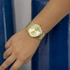 Nine West Women's NW/1578CHGB Champagne Dial Gold-Tone Bracelet Watch