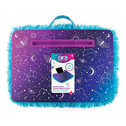 3C4G THREE CHEERS FOR GIRLS - Celestial Deluxe Fur Lap Desk - Portable Lap Pillow Desk for Kids with Media Slot - 12 x 16.9 Lap Desk for Laptop, Tablets, & Notebooks