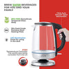 Vianté Glass Electric Tea Kettle. Fast Water Boiler. BPA-FREE Stainless Steel & Borosilicate Glass. Designed in Italy. 8 Cups Capacity. 1.7 Liters by Vianté