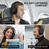 KVIDIO [Updated] Bluetooth Headphones Over Ear, 65 Hours Playtime Wireless Headphones with Microphone,Foldable Lightweight Headset with Deep Bass,HiFi Stereo Sound for Travel Work Cellphone