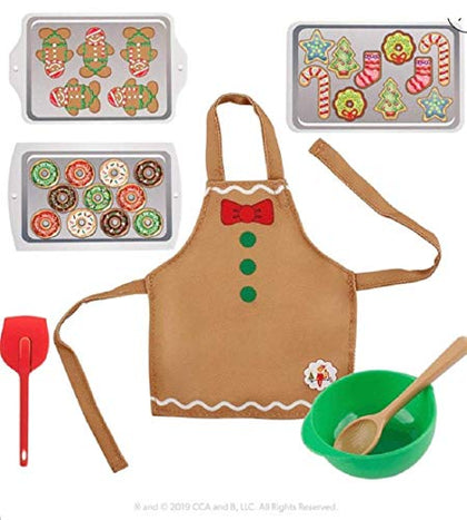 The Elf on The Shelf Itty Bitty Baker Outfit - 7 Piece Claus Couture Exclusive 2019 Holiday Outfit - Baking Sheets, Spoon, and Apron Included - Christmas Cookie Baking Set for Both Boy and Girl Elves