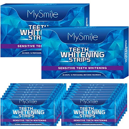 MySmile Teeth Whitening Strips, Whitening Strips Teeth Whitening Kit, Non-Sensitive 28 Sets Teeth Whitener for Tooth Whitening, Helps to Remove Smoking Coffee Soda Wine Stain, Up to 10 Shades Whiter