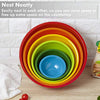 YIHONG 6 Pcs Plastic Mixing Bowls Set, Colorful Serving Bowls for Kitchen, Ideal for Baking, Prepping, Cooking and Serving Food, Nesting Bowls for Space Saving Storage, Rainbow