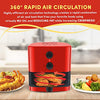 Elite Gourmet EAF-3218R Personal 1.1 Quart Compact Space Saving Electric Hot Air Fryer Oil-Less Healthy Cooker, Timer & Temperature Controls, Red.