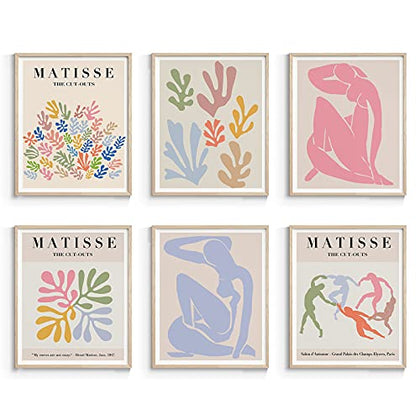 InSimSea Matisse Wall Art Exhibition Poster & Prints, Henri Matisse Posters for Room Aesthetic, Abstract Art Prints UNFRAMED, 8x10in, Set of 6