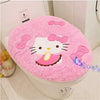 GVTTX Bath mat Cute Cartoon Pink 4 PCS Bathroom Set Toilet Cover WC Non Slip Bath Mat - Toilet Contour Rug Closestool Lid Cover, Seat Cushion,Tissue Box Set (Pink).