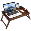 ROSSIE HOME Bamboo Wood Bed Tray, Lap Desk with Phone Holder - Fits up to 17.3 Inch Laptops and Most Tablets - Java - Style No. 78112