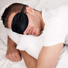 Sleep Mask Night Cover Eye Sleeping Silk Satin Masks for Women Men, Blindfold for Airplane Travel Adjustable Strap (Black)