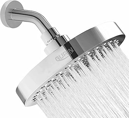 GURIN Shower Head High Pressure Rain, Luxury Bathroom Showerhead with Chrome Plated Finish, Adjustable Angles, Anti-Clogging Silicone Nozzles (California 1.8 GPM)