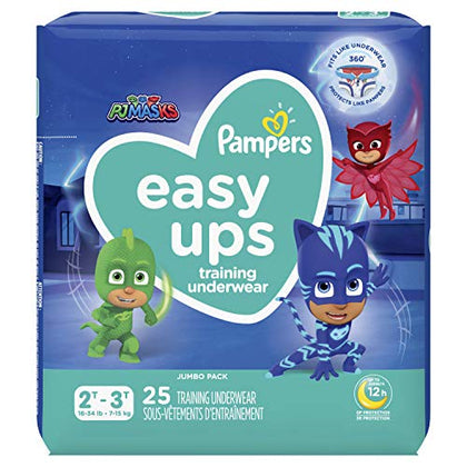 Pampers Easy Ups Boys & Girls Potty Training Pants - Size 2T-3T, 25 Count, Training Underwear