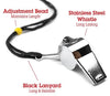 Crown Sporting Goods SCOA-001 Stainless Steel Whistle with Lanyard - Great for Coaches, Referees, and Officials by