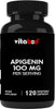 Vitabod Apigenin 100mg per Serving - 120 Vegetable Capsules - Raw Plant Extract from Chamomile Flower - Non Habit Forming - Active Bioflavonoids & Antioxidants