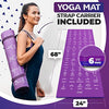 Instructional Yoga Mat with Poses Printed On It & Carrying Strap - 75 Illustrated Yoga Poses & 75 Stretches - Cute Yoga Mat For Women and Men - Non-Slip, 1/4