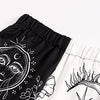 Amuver Women's Boho Hippie Harem Pants High Smocked Waist Printed Patchwork Sweatpants Yoga 90S Goth Baggy Casual Trousers White/Black