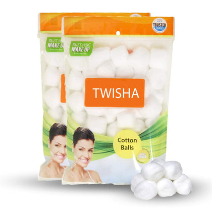 Twisha Soft Premium Cotton Balls (100 Count), 100% Pure Cotton, Large Cotton Balls for Face and Nail Polish Remover