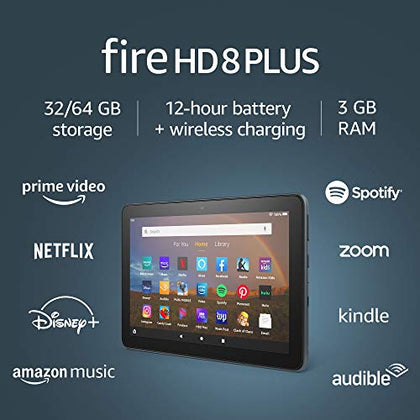 Certified Refurbished Fire HD 8 Plus tablet, HD display, 64 GB, (2020 release), our best 8