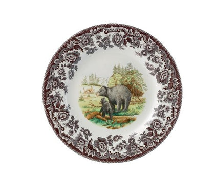 Spode Woodland Dinner Plate, Black Bear | 10.5 Inch | Hunting Cabin, Lodge, and Cottage Décor | Made in England from Fine Earthenware | Microwave and Dishwasher Safe