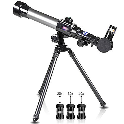 ArtCreativity Telescope for Starters - Includes Tripod Stand and 20x, 30x, 40x Eyepieces - Expensive Birthday Gifts for Kids Ages 3+