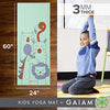 Gaiam Kids Yoga Mat Exercise Mat, Yoga for Kids with Fun Prints - Playtime for Babies, Active & Calm Toddlers and Young Children, Animal Surprise, 3mm, 60