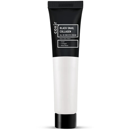 [coxir] BLACK SNAIL COLLAGEN ALL IN ONE EYE CREAM [30ml/1.01 fl.oz] for all over your face. For eye, neck and face | Black-3-Complex: Black Rice, Collagen| Paraben Free, Cruelty Free, Korean skincare