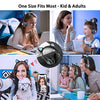 TCJJ Wireless Headphones Cat Ear LED Light Up Bluetooth Foldable Headphones Over Ear w/Microphone for Online Distant Learning (Black)
