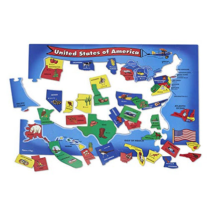 Melissa & Doug USA Map Floor Puzzle (51 pcs, 2 x 3 feet), Multi