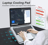 ICE COOREL Aluminum Laptop Cooling Pad 2023 Upgrade, Laptop Cooler Stand with 7 Height Adjustable, Laptop Fan Cooling Pad for Laptop 12-15.6 Inch, Notebook Cooler Pad with Two USB Port (Silver)