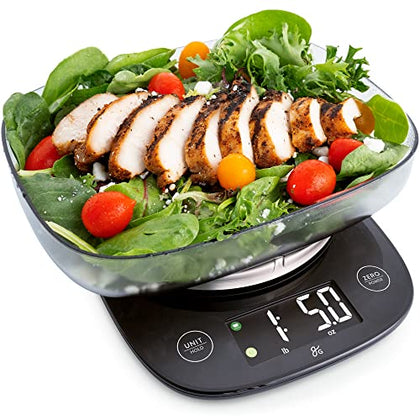 Food Weight Scale with Bowl, Super Accurate, Single Sensor, Digital Kitchen Scale, Master Food Prep with a Custom-Built Bowl That Fits on Top, Designed in St. Louis